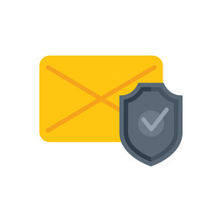 Mail security icon flat data protect vector