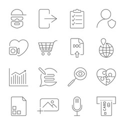 universal set for web and mobile hacker photo vector image