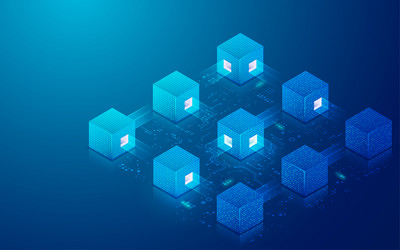 concept of block chian technology or big data vector image