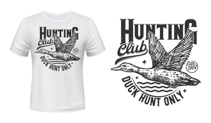 Duck Hunting T-Shirt Logo Vector Image