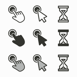 Mouse cursor icons for graphic and web design vector