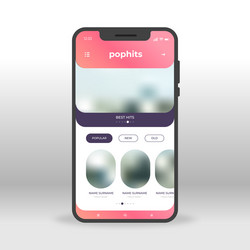 red pop hits ui ux gui screen for mobile apps vector