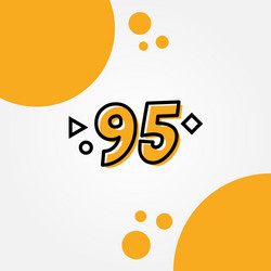 95 yellow line anniversary numbers design vector