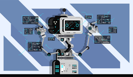 Ai smart bot robot vector