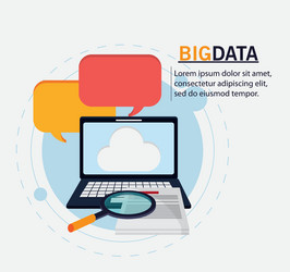 big data center base and web hosting icon set vector image