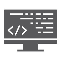 coding glyph icon programming and development vector image