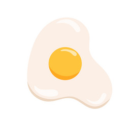 fried egg with yellow yolk and shaped albumen vector