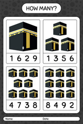 How many counting game with kaaba worksheet vector