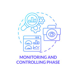 Monitoring and controlling phase concept icon Vector Image