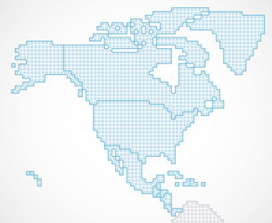 North america continent with state borders vector