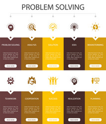 Problem solving infographic 10 steps ui design vector