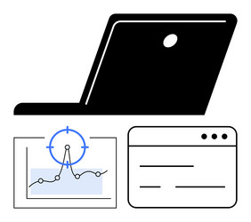 data analytics and workflow visualization vector image