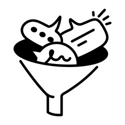 doodle style icon of filter messages vector image