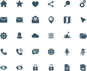 Flat user unterface icons vector