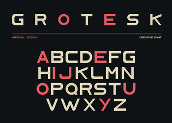 Grotesk Font - Retro Typography vector image