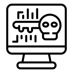 hacker fraud icon outline system lock vector image