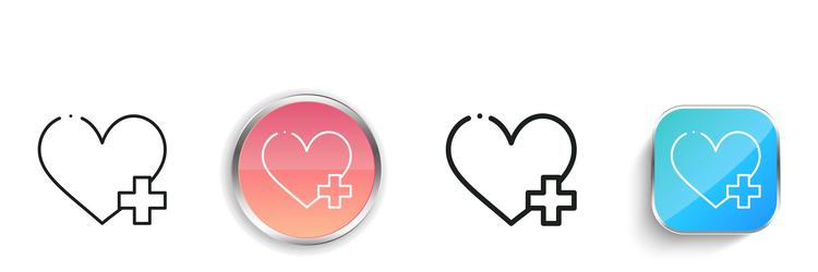 health care icon thin linear regular and button vector image