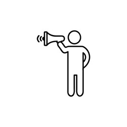 man with megaphone icon thin line for web vector image