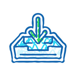 open letter box loading mailbox icon doodle vector image