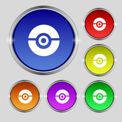 Pokeball icon sign round symbol on bright vector