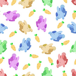 rabbit and carrot pattern vector image