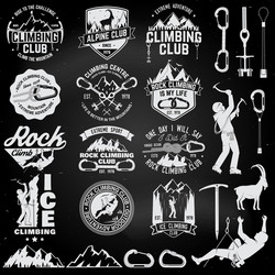 Rock Climbing Club Badges - Vintage Style Vector Image