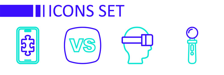 set line vr controller game virtual reality vector image