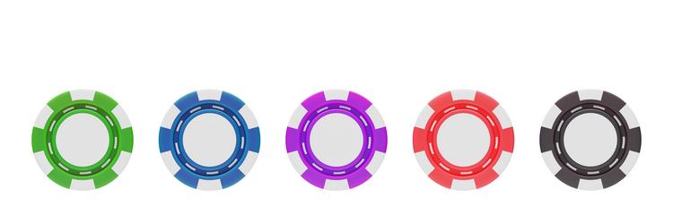 set of casino chips 3d rendering front view vector image