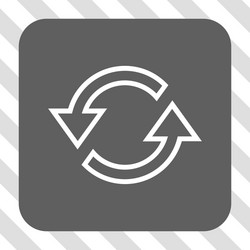 sync arrows rounded square button vector image