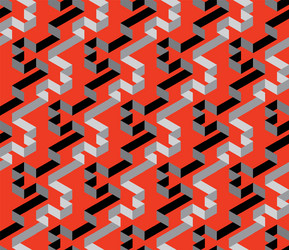 black and red geometric stripe labyrinth pattern vector image