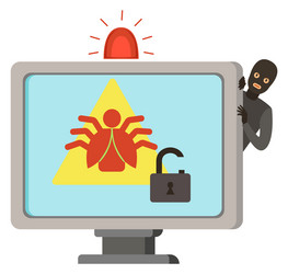 cyber crime concept hacker exploit computer vector image