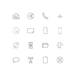 network and database linear thin icons set vector image
