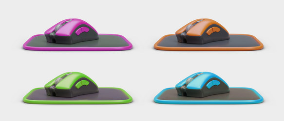 set of 3d computer mice on mat image in different vector image