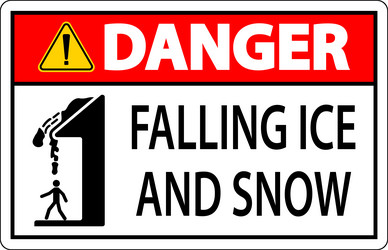 Ice and snow warning sign caution - falling vector