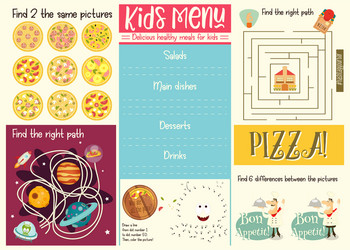 Pizza fractions math worksheet Royalty Free Vector Image