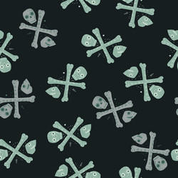 random seamless pattern with simple skeleton vector image