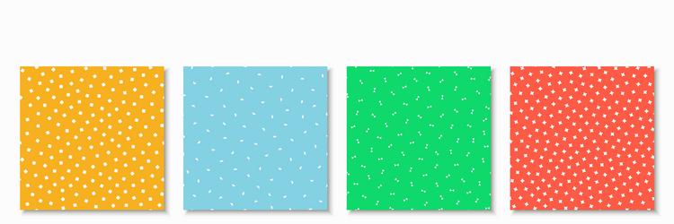 set of simple seamless colorful patterns vector image