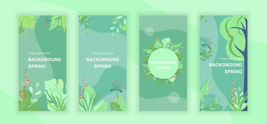 spring abstract social media stories design vector