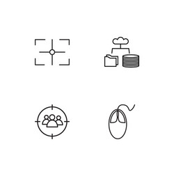 Cyber security linear icons set simple outline vector