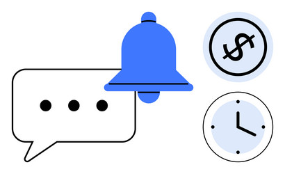 notification alert with message bubble clock vector image