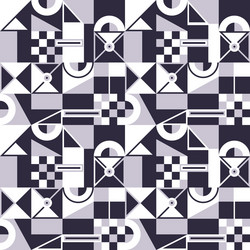 Black and white abstract geometric quilt pattern Vector Image