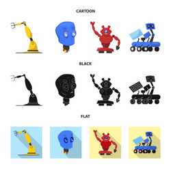isolated object of robot and factory symbol vector image
