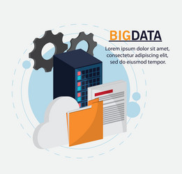 big data center base and web hosting icon set vector image