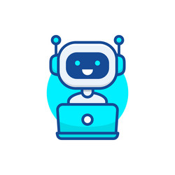 chatbot flat line icon vector