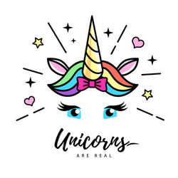 Fantasy animal horse unicorn vector