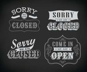 open and closed vintage retro signs Vector Image