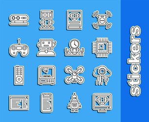set line bot internet of things processor vector image