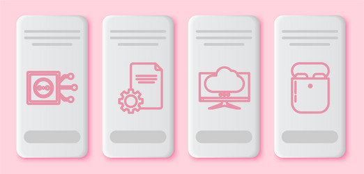 Set line remote control file document computer vector