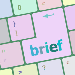 brief text button on keyboard with soft focus vector image