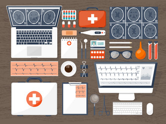 Medical flat background health carefirst aid vector